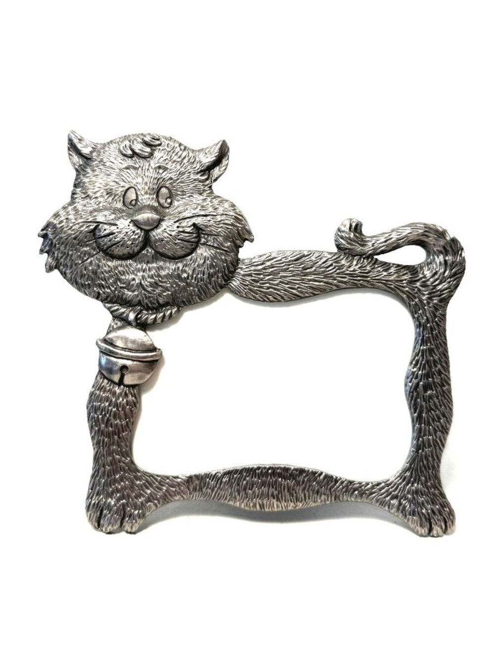 Pewter Whimsical Happy Cat Frame 4.5 x 5.5"